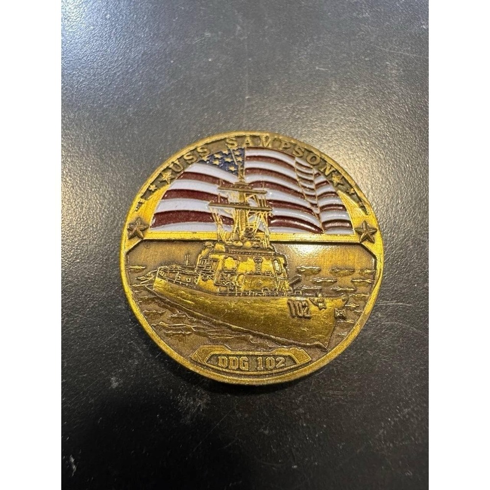 USS Sampson DDG-102 CPO Challenge Coin US‎ Navy Chief Petty Officer